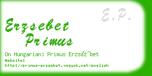 erzsebet primus business card